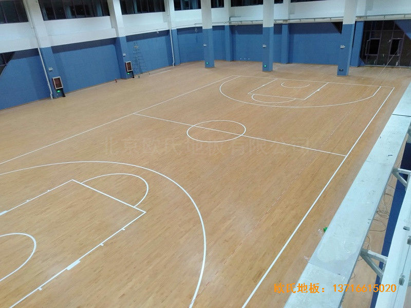 山東實驗二小青島分?；@球館體育木地板鋪裝案例0