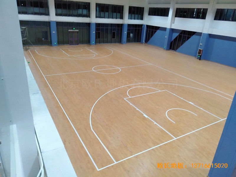 山東實驗二小青島分?；@球館體育木地板鋪裝案例4